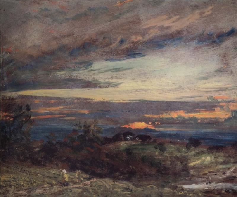 John Constable Hampstead Heath,sun setting over Harrow 12 September 1821 Spain oil painting art